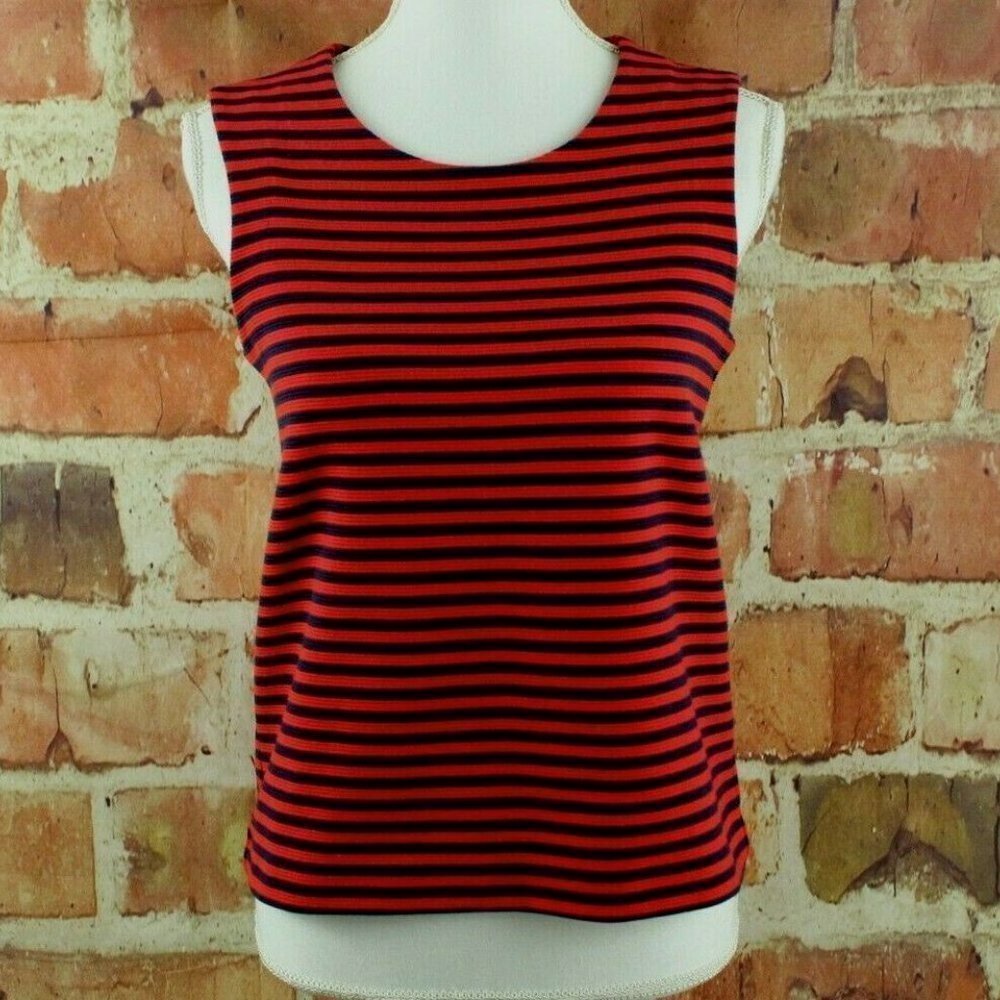 MADEWELL Top Ridge Stripe Tank Red Navy 92450 NEW! - Picture 3 of 8